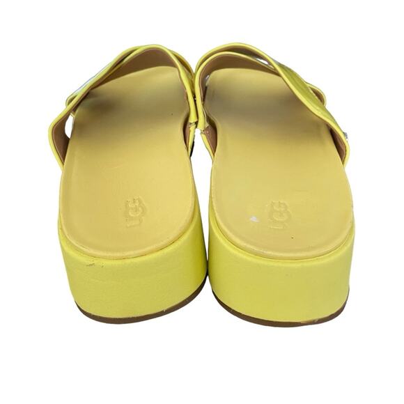 Ugg Emily Margarita Platform Patent Leather Yellow Slide Sandals size 9 - Picture 6 of 11